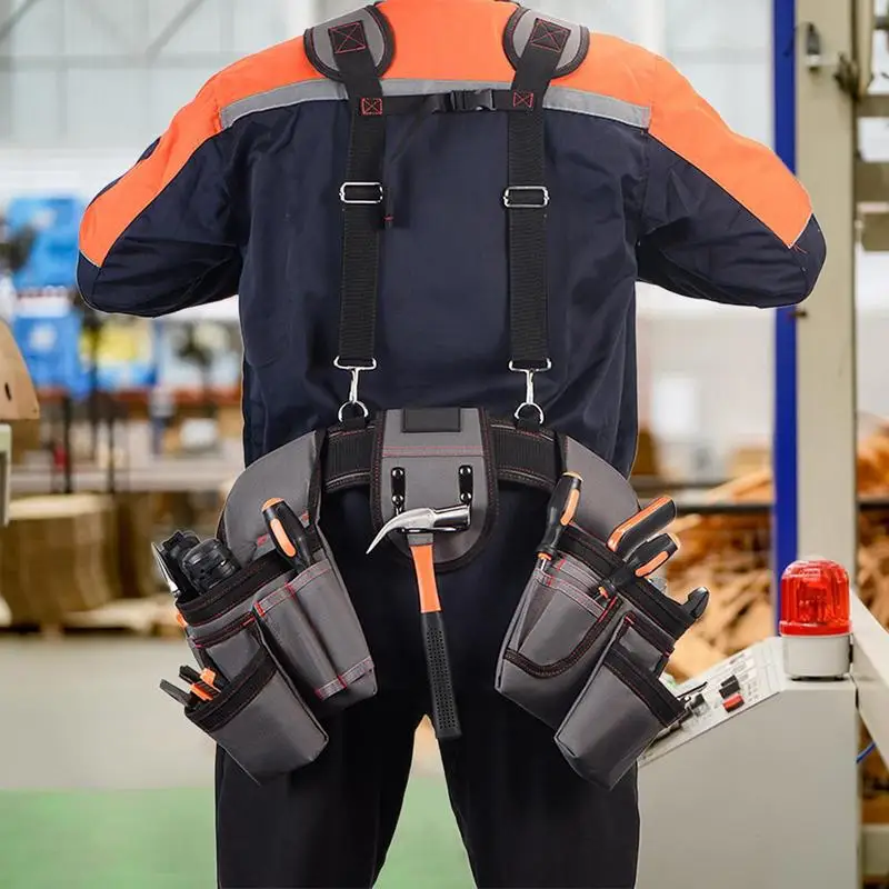 

Suspender Tool Belt Heavy Duty Construction Tool Belt Portable Work Belt Large Capacity Carpenter Tool Belt Organizer