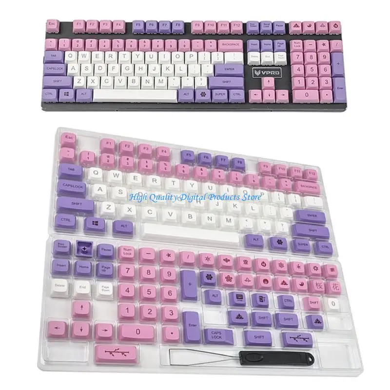 U2JE 134 Taste ZDA -Profil -Tastaturkaps für mechanische Tastaturfarbe Pink eingestellt