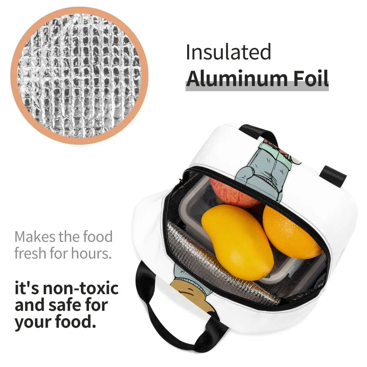 مضحك أنا مجرد رجل البرد ميمي معزول أكياس الغداء حقيبة للحفاظ على البرودة وجبة الحاويات كبيرة حمل علب الاغذية للرجال النساء كلية