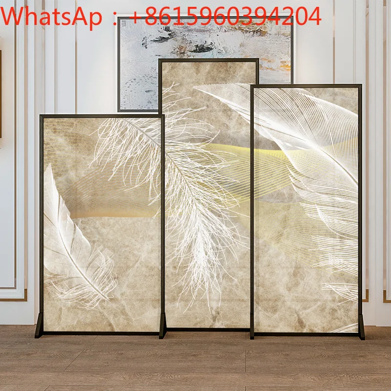 

European light luxury aluminum alloy screen partition living room porch bedroom shielding metal screen partition wall Jinyu