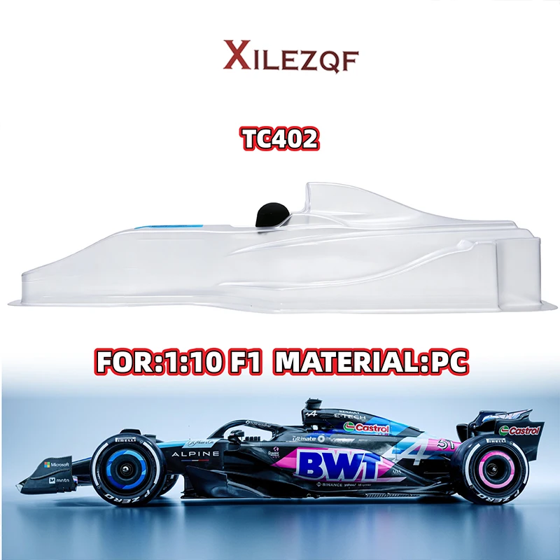XILEZQF TC402 Tamiya 1/10 Formula F1 Carbon Fiber Chassis RC Car F22 Clear PC Body Shell 0.6mm Upgrade Part Racing