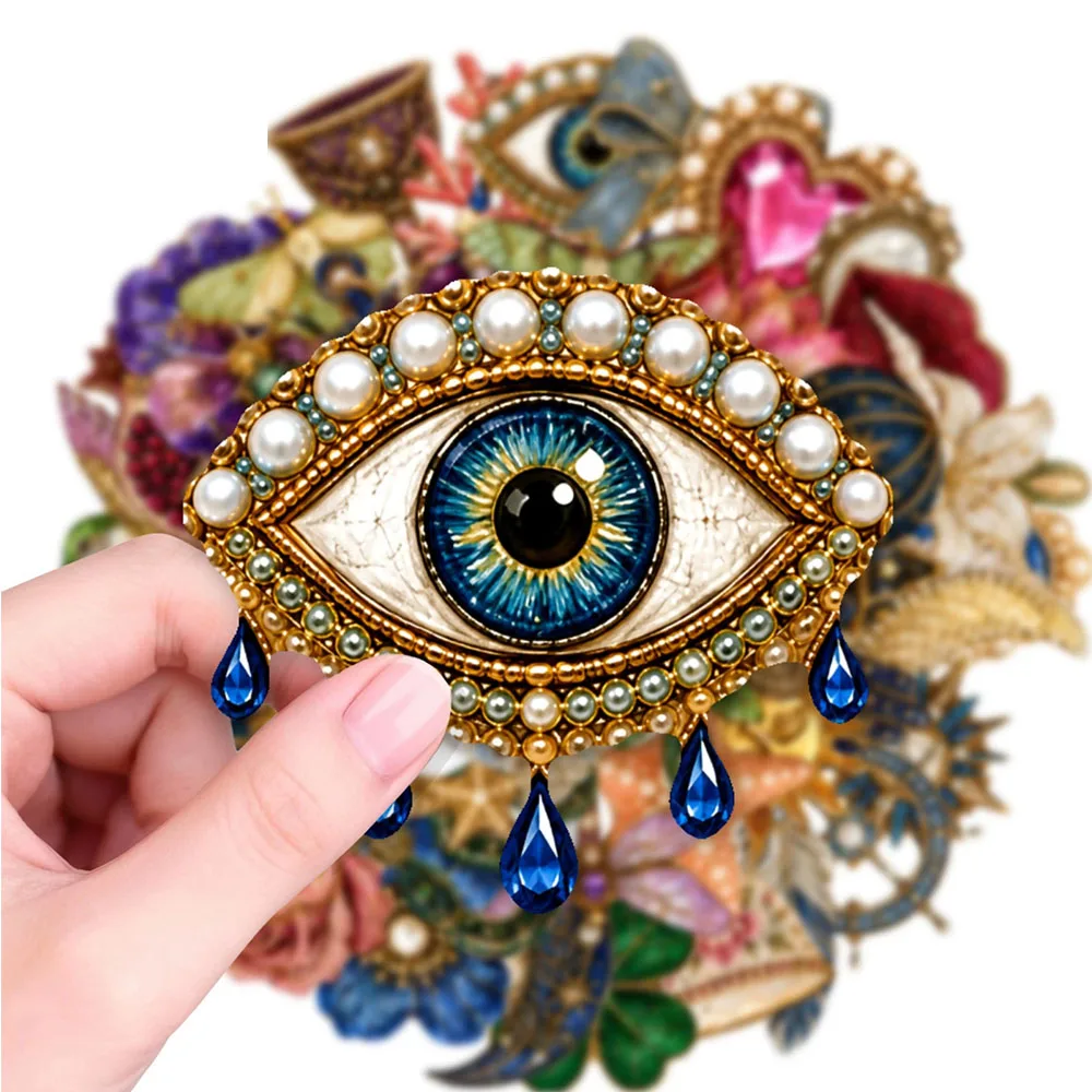 10/30/50pcs Gorgeous Jewelry Art Aesthetic Cartoon Stickers Vintage Gothic Graffiti Decal for Creative Pattern Waterproof Sticke