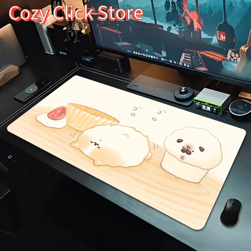 Cute Bread Dog Mousepad New MousePads Keyboard Pad Mouse Mat Gamer Soft Office Carpet Table Mat Desktop PC Anime Big Mouse Pad