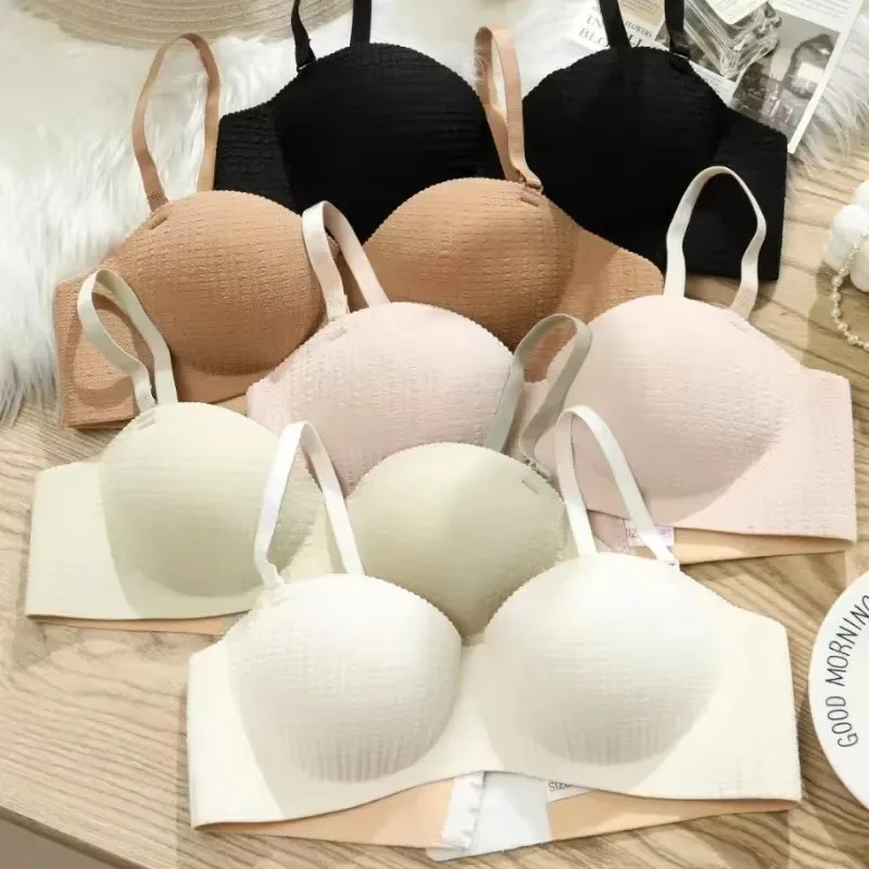 Women's Sexy No-wire Underwear Push-up Thickened Secondary Breast Flat Chest Push-up Seamless Bra Push Up Bra  Bras for Women