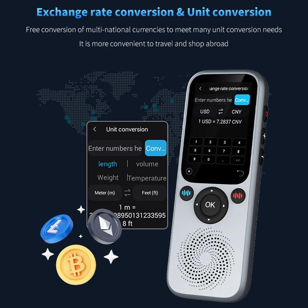 Portable Language Translator Real-Time Two-Way Translating Device 138 Languages Online Offline Translation Simultaneous