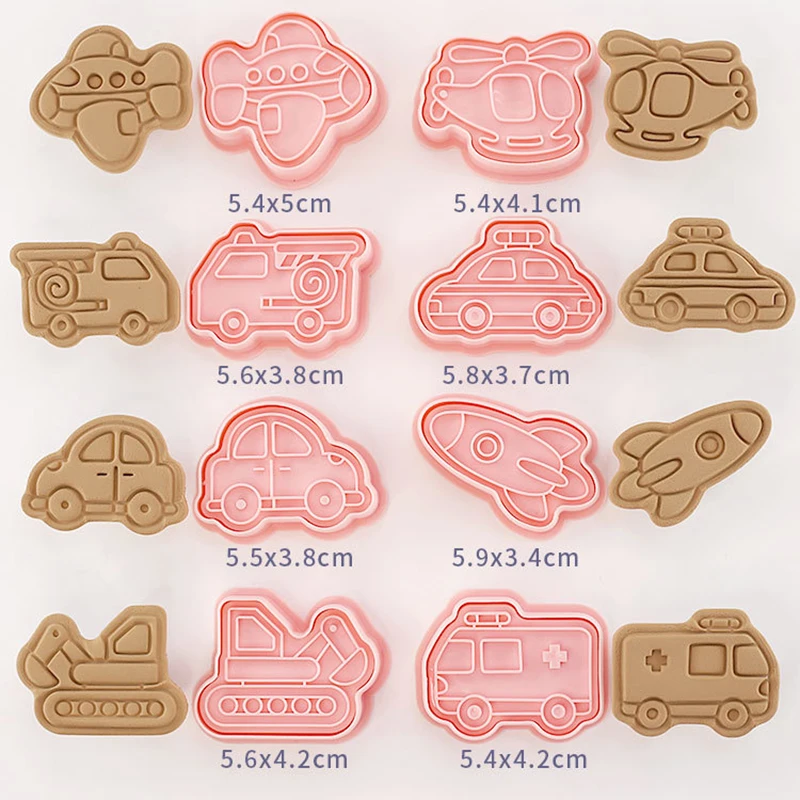 Modern Transportation Shapes Cookie Molds Home Baking Gadgets 3D Frosting DIY Stereoscopic Press Kitchen Accessories