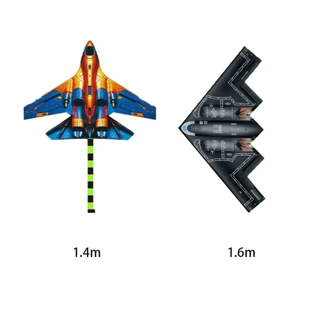 Einfach zu fliegende Flugzeugdrachen, gut fliegender schwarzer Kämpfer, großer Delta-Drachen mit 100-Meter-Drachenlinie, 1,4/1,6 m fliegendes Spielzeug für den Außenbereich