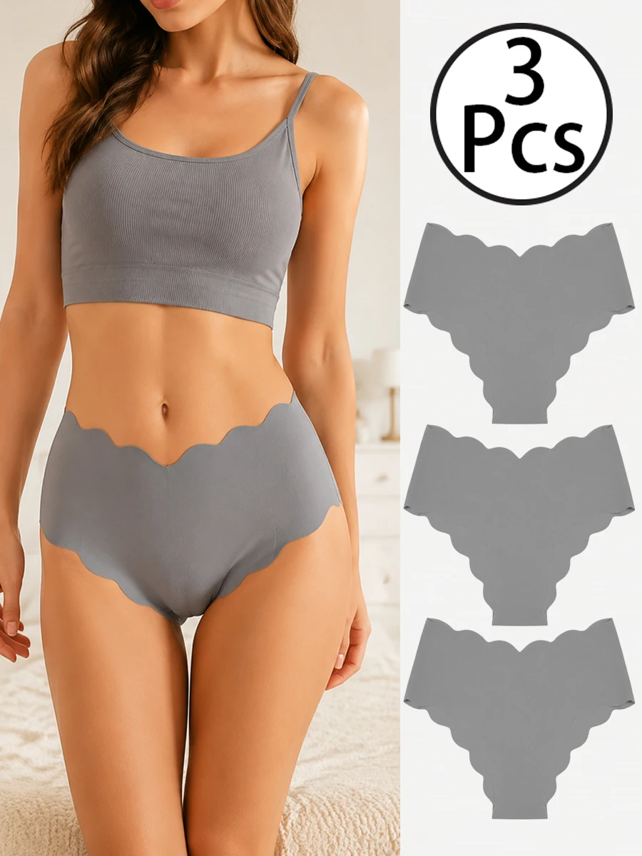 3PCS Women's High-Waist Underwear-seamless design nylon material-comfortable for exercise and daily wear elastic underwear