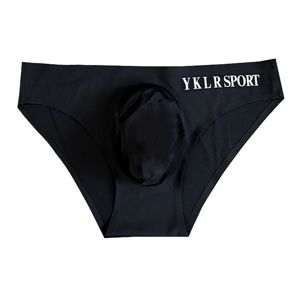 Men's Ice Silk Seamless Briefs Underwear 3D Pouch Ultra-Thin Low Waist Solid Color Breathable Fitness Panties For Daily Wear