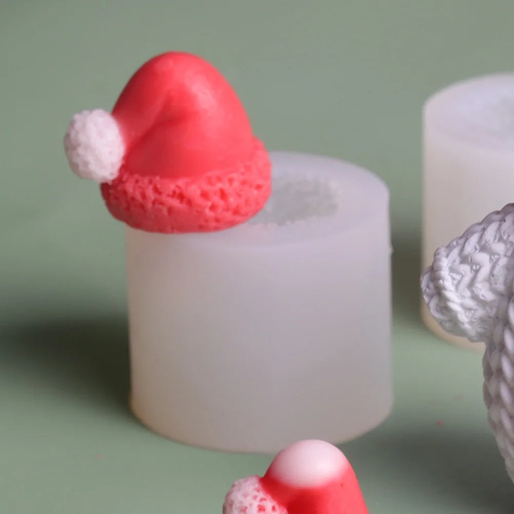 

Christmas Hat Silicone Mold for Fondant C y Chocolate DIY Crafts Reusable Santa Shaped Molds Safe Material Easy Demolding