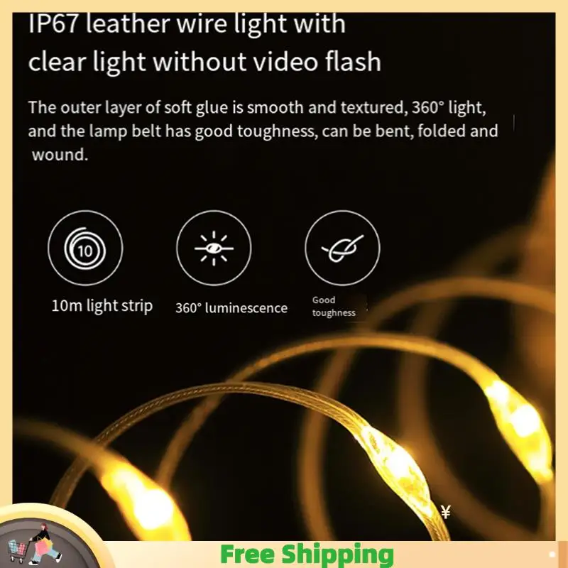 

X08A LED Light Strip IPX4 Waterproof Camping String Light 1800Mah Outdoor Emergency Flashlight 10M For Outdoor Garden