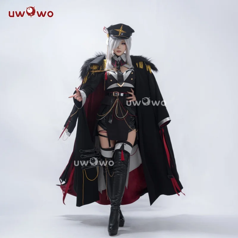 UWOWO Shenhe 코스프레 게임 Genshin Impact Fanart Shenhe 군복 코스프레 의상 코트 포함 할로윈 의상