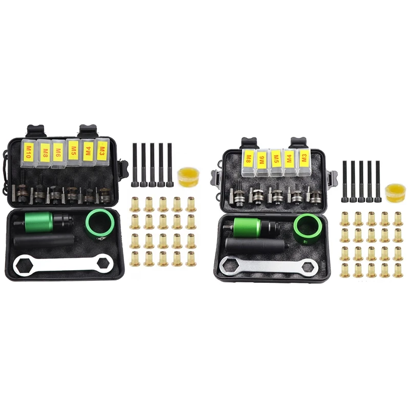 AA49 Kit d'outils de rivetage aérodynamique électrique Kit d'outils d'écrou de rivetage avec adaptateur de foret de rivetage outil de rivetage de traction d'écrou