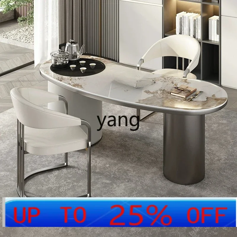 

LCX rock slab large tea table simple integrated set creative tea table and chair combination