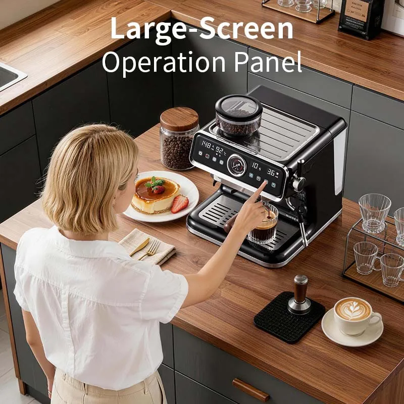 Cross-border espresso semi-automatic coffee machine grinding integrated hot and cold double extraction smart Italian