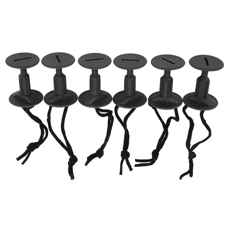 T22C 6 Pcs Surfboard Leash Plugs with Cords Strings Water Surfing Accessories Surf Leash Plug Bodyboard Accessory