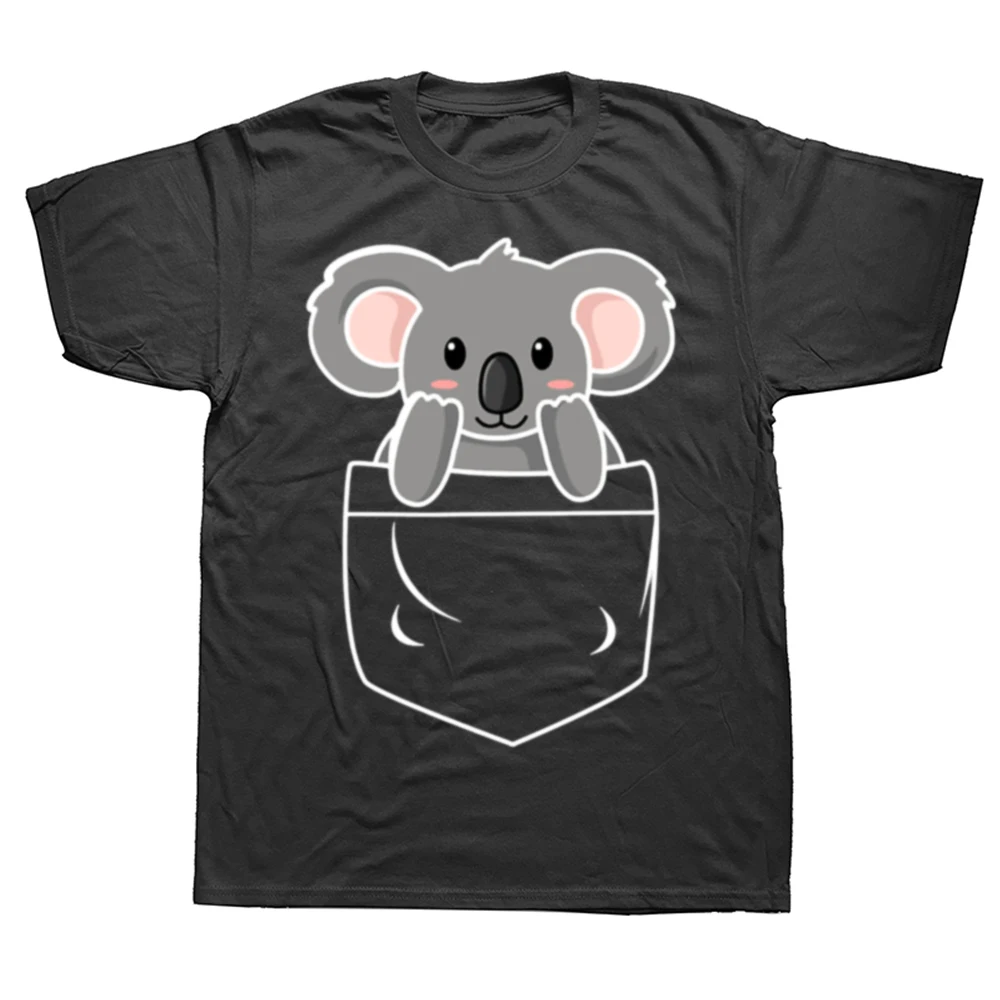 Lustige Koala-In-the-Pocket-T-Shirts, Streetwear, kurzärmelig, Geburtstagsgeschenke, Herrenbekleidung, modisch, lässig, locker, übergroßes T-Shirt – Detail 3
