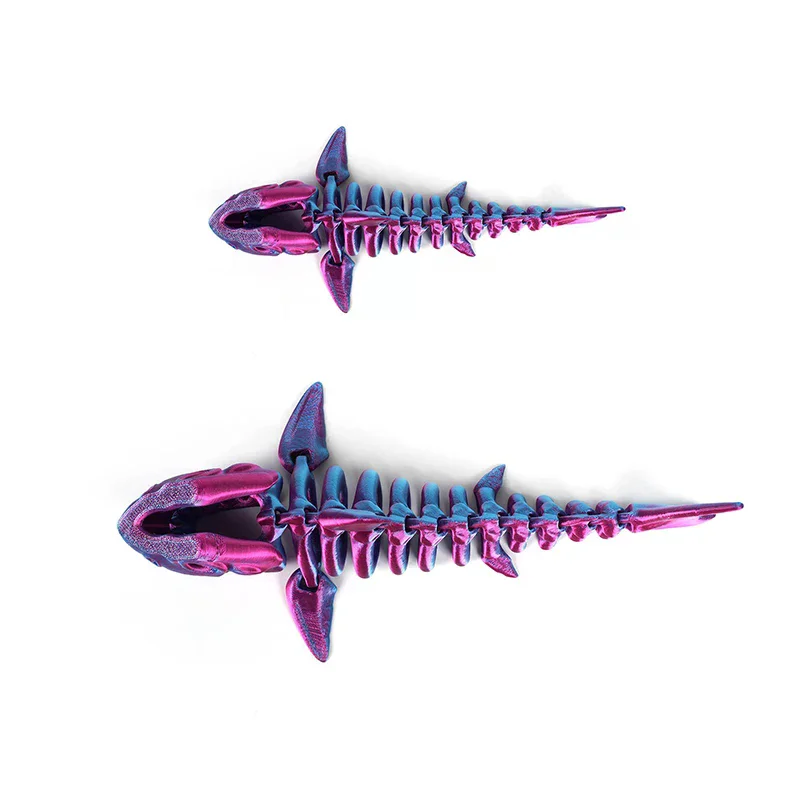 3D Printed Shark, Skeleton Model Jointed Full Movable Birthday Gift Realistic Animals Decorative Desktop