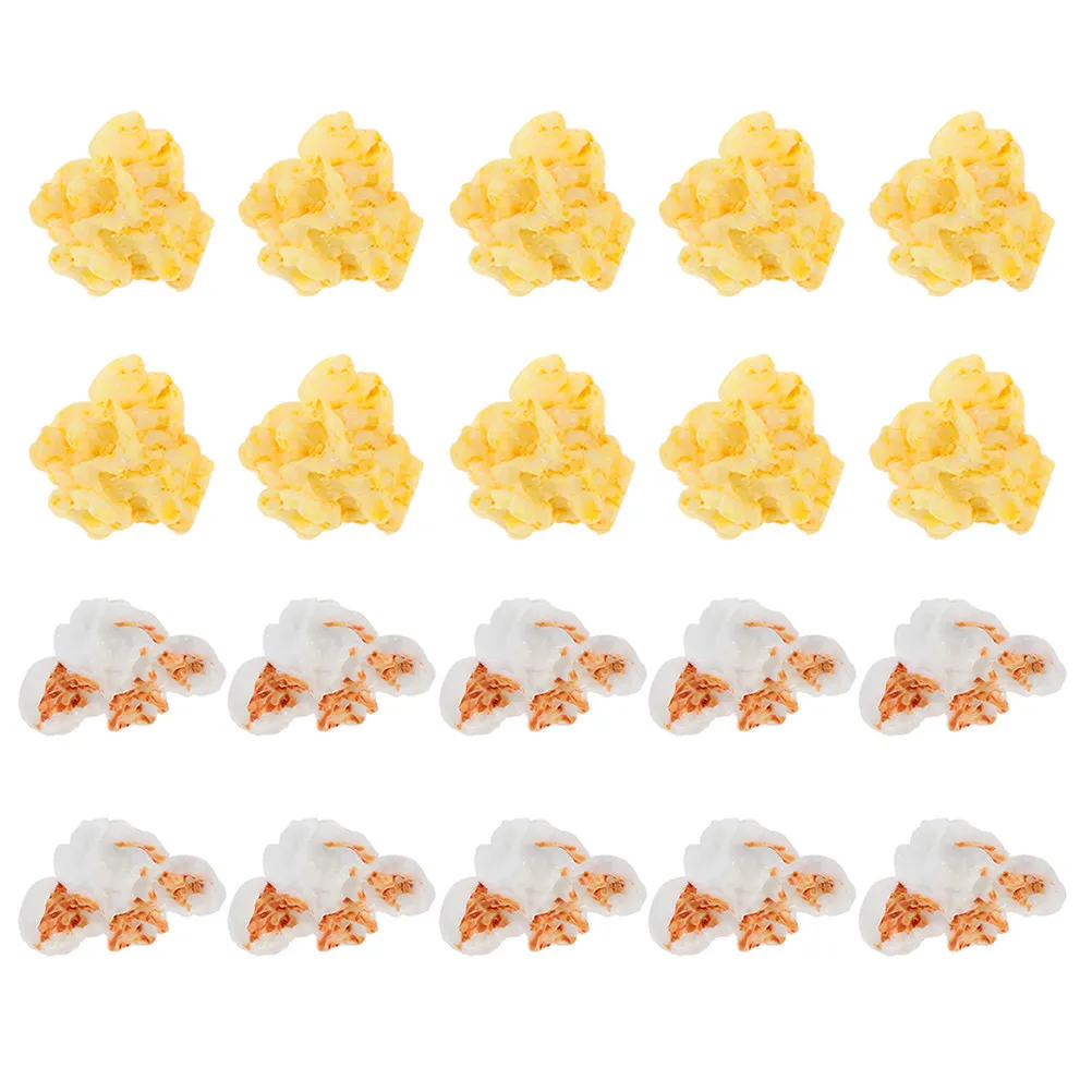 30 قطعة من زينة الفشار الراتنجية الأنيقة، إكسسوارات حرفية للهاتف والمجوهرات، زخرفة إبداعية على شكل فشار