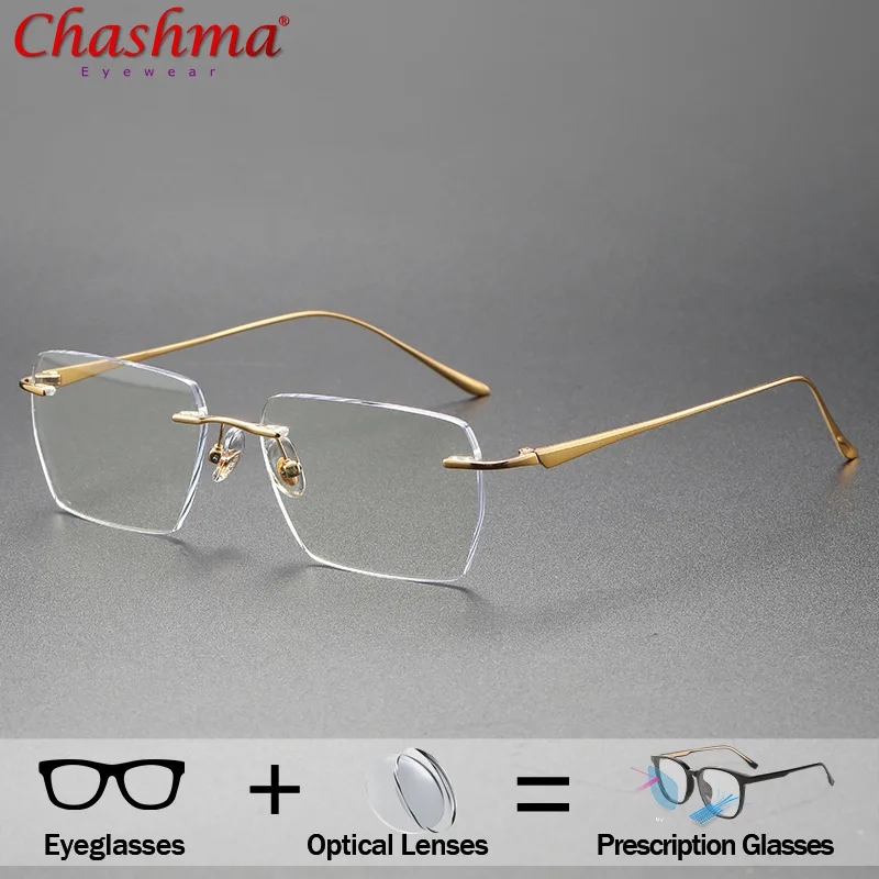 Rimless Optical Multifocal Photochromic Glasses Men Titanium Bifocal Doctor With Prescription Eyeglasses Progressive Eyewear