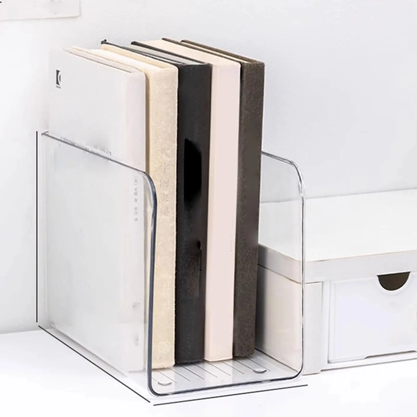 Clear Magazine Holder Countertop Transparent Magazine Rack Vertical Desk File Holder for Laptop Book Document Notebook Workspace