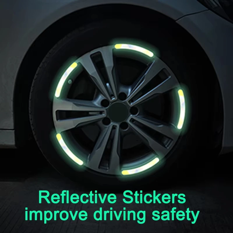 10/20/40PCS Reflective Stickers Car Wheels Tire Stickers Decoration for Night Driving Car Accessories