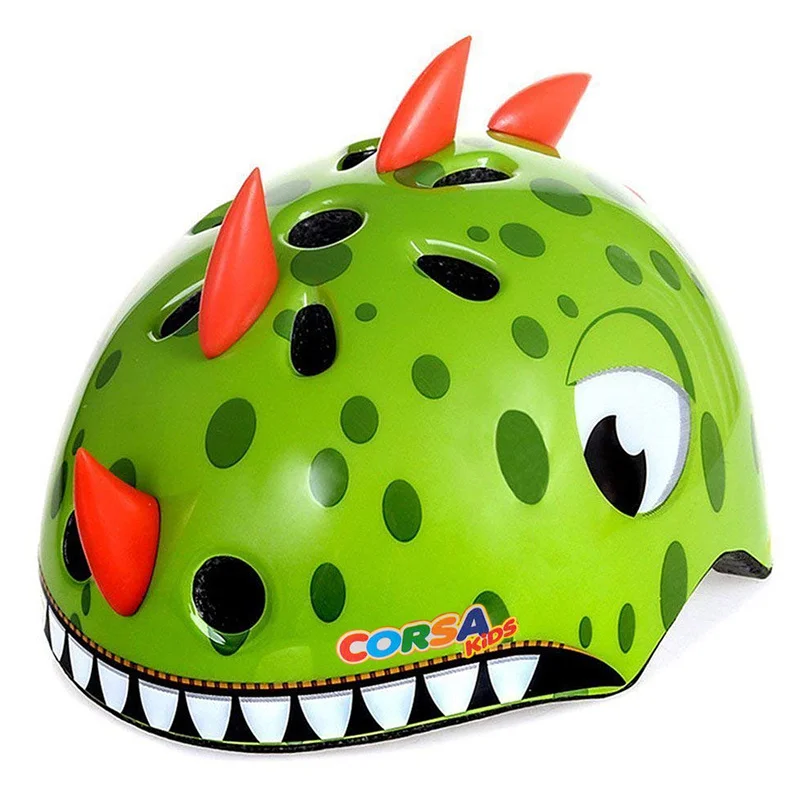 3-8 Years Children Bicycle Helmets Bike Cycling Riding Roller Long Skates Board Kids Animal Cartoon Dinosaur Shark Fox Cute Bear