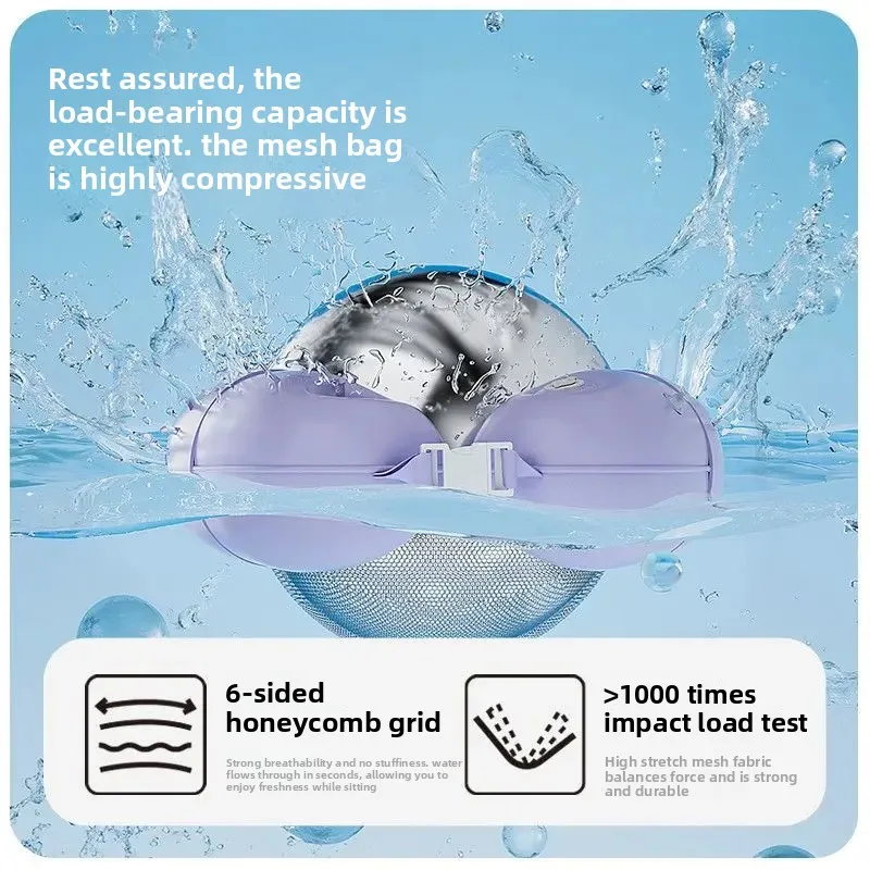 New Style Inflatable Water Hammock, Hole‑Design Swim Ring Air Mattress, Adult Water Floating Recliner Sofa for Pool Relaxation