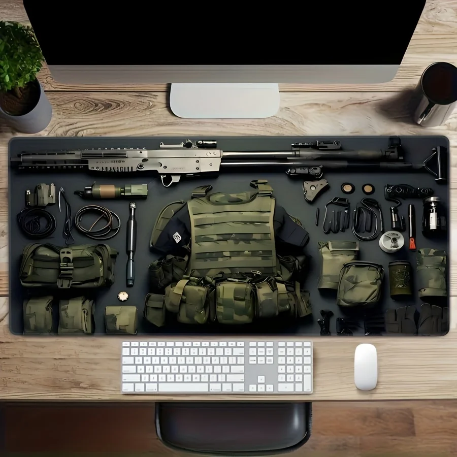 

Gear design pattern mouse pad, expansion keyboard pad with anti-slip rubber base, anti-slip, washable, high-definition printing