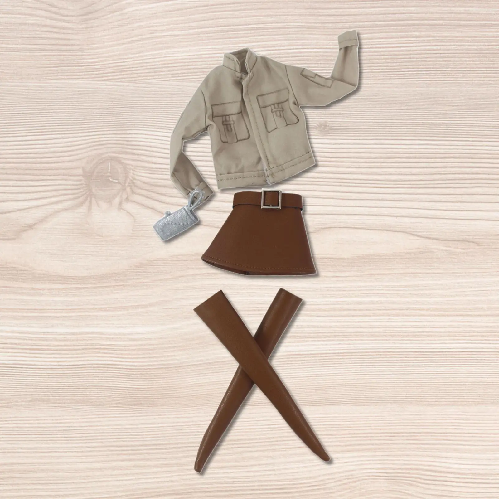 Handcrafted 30cm Doll Clothes Outfit Designer BJD Jacket Skirt Set for Girl Dolls Dress Up Play