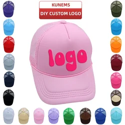 KUNEMS Custom LOGO Baseball Cap for Unisex DIY Blank Rope Trucker Hat Summer Beach Net Hat 3D Printed Embroidered Baseball Cap