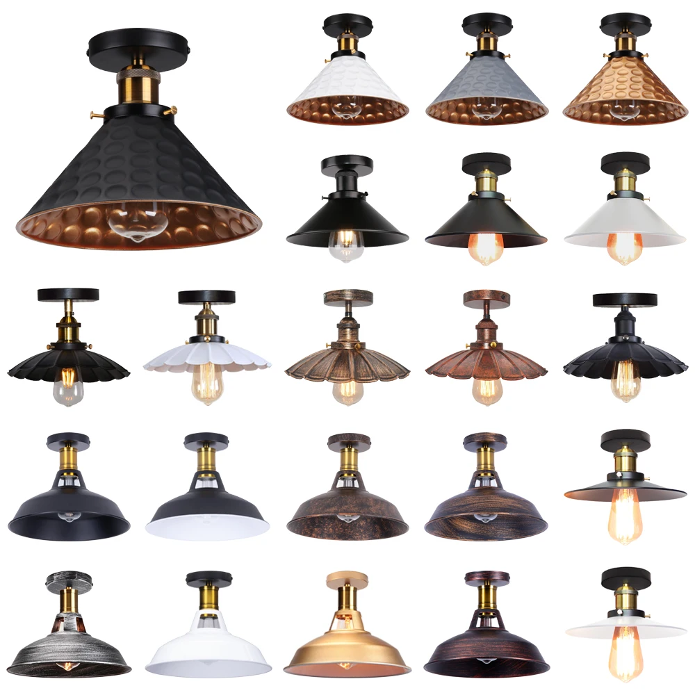 

Retro Industrial Loft Ceiling lamp Shade led lighting Flush Mount Ceiling light For living room kitchen aisle lights fixtures