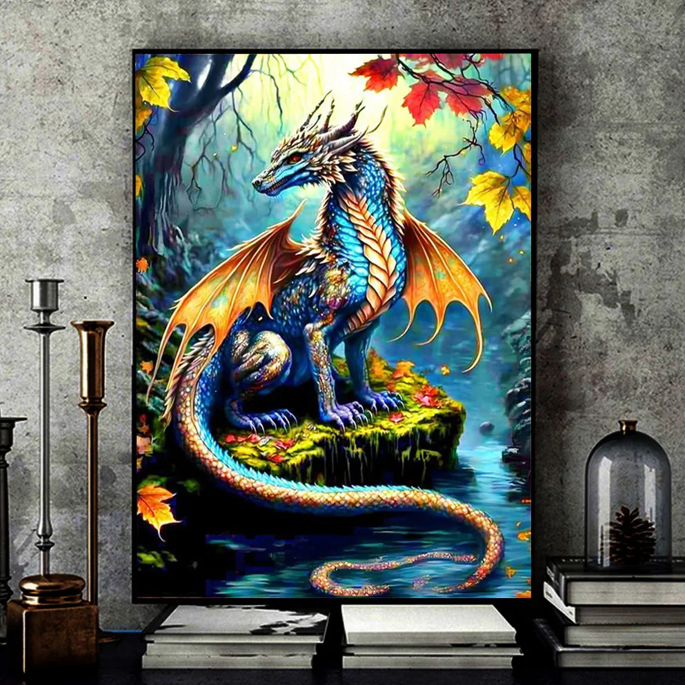 YOUQU Animal Series Diamond Painting Dragon 5d Diamond Embroidery DIY Mosaic Picture Home Decoration Beautiful Wall Art Gift