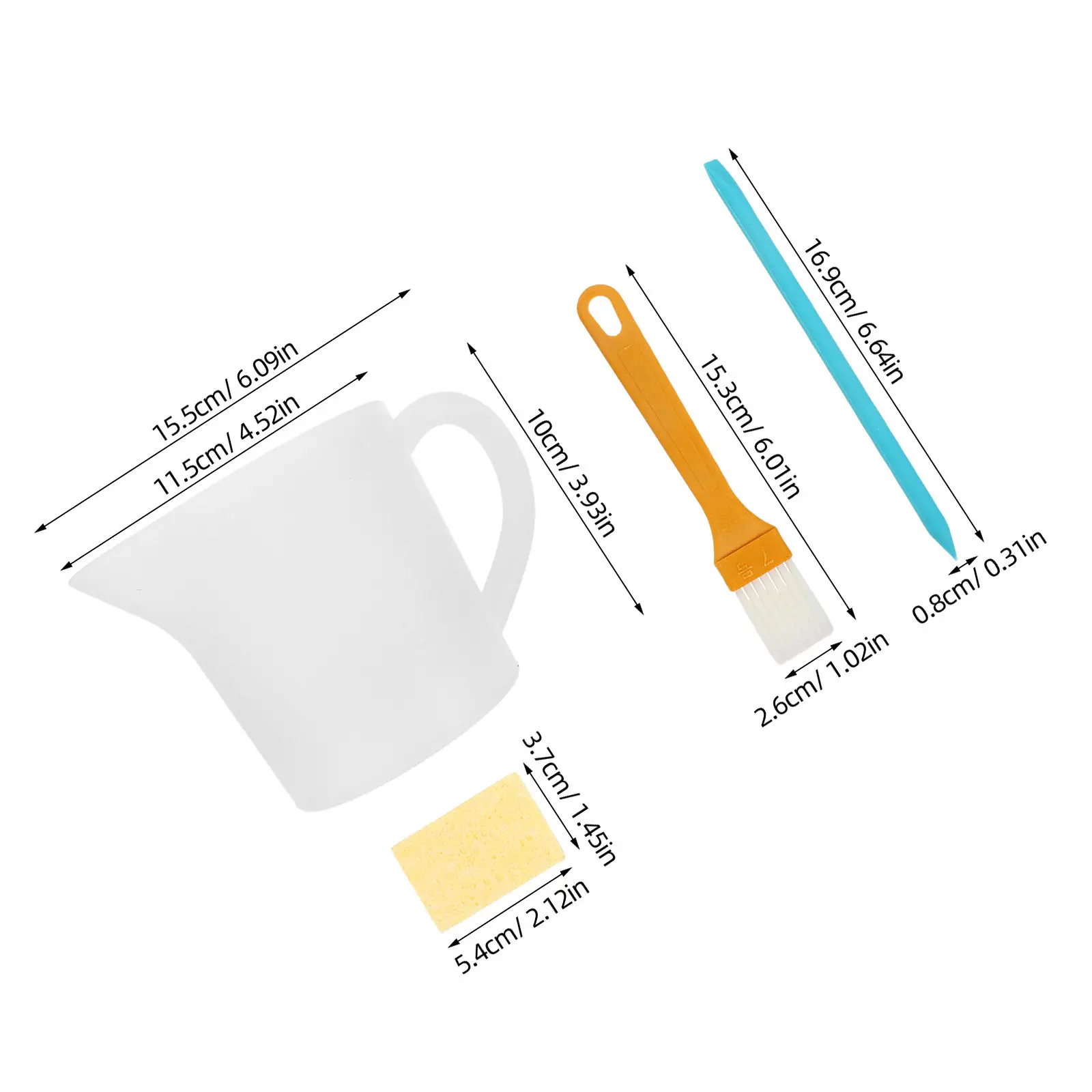 1Set Reusable Silicone Split Mixing Cup 500Ml Triple Cavity Pouring Jug for Fluid Art Acrylic Resin Painting