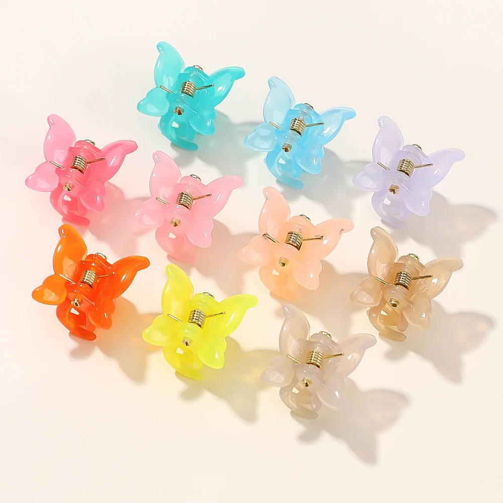 30Pcs New Colorful Butterfly Mini Hair Clip Claw Grip Barrettes Clamps Girls Hairpin Claw Clip Hair Styling Accessories