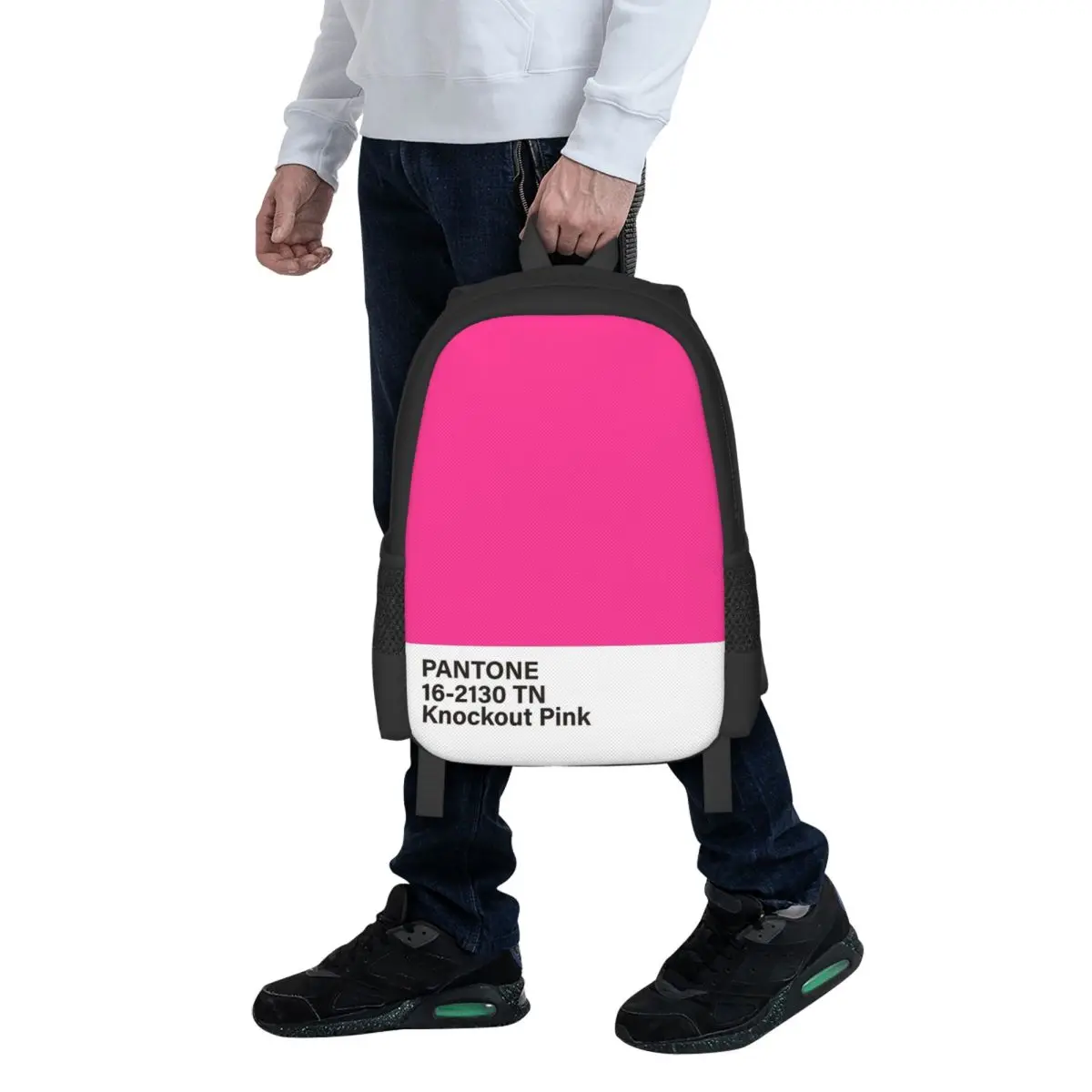 Pantone 16-2130 TN Knockout Pink Mochila para estudiantes, mochila escolar, mochila de viaje para senderismo, mochila de moda para hombres y mujeres, bolsos de hombro