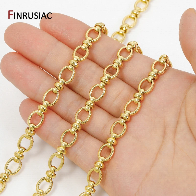 

18 К позолоченные латунные массивные овальные цепочки для ювелирных изделий, толстые кабельные цепочки 7,7*10 мм для изготовления ожерелья, браслета «сделай сам», фурнитура