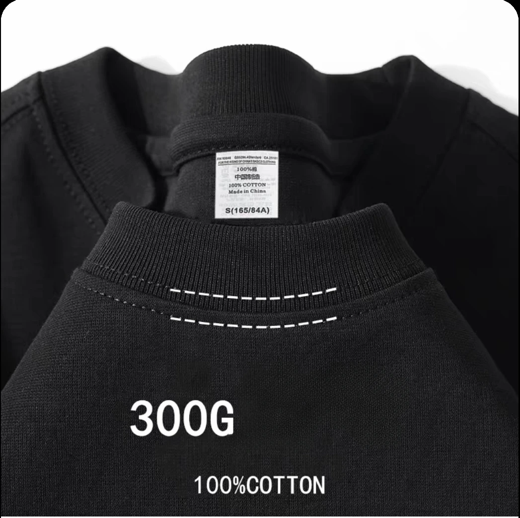 Customized T Shirt DTG Printing 300GSM 100% Cotton Mens T-shirts High Quality Loose Casual Women Tees Personalized Top Workwear image 4