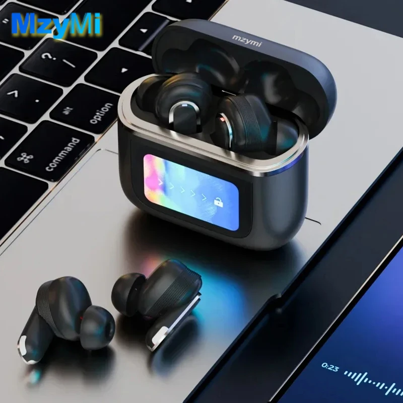 MZYMI Design ANC+ENC TWS V8 In-Ear Headphones Noise Cancelling Wireless Earbuds Gaming Compatible Smart Phones Computers Laptop