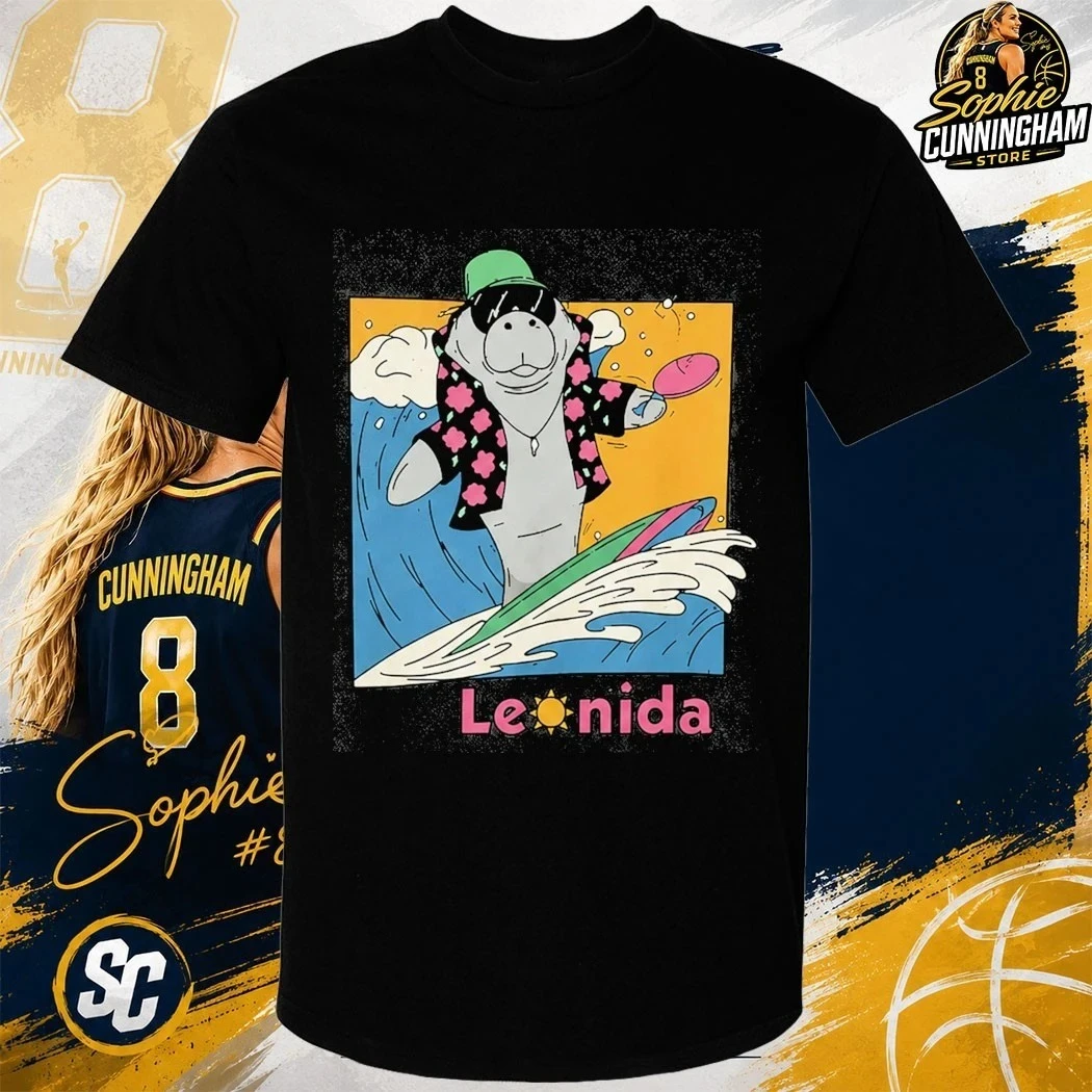 Leonida Surfing Manatee T Shirt Cool Manatee in Hawaiian Shirt Tropical Beach Graphic Short Sleeve Men Casual Streetwear Gamer