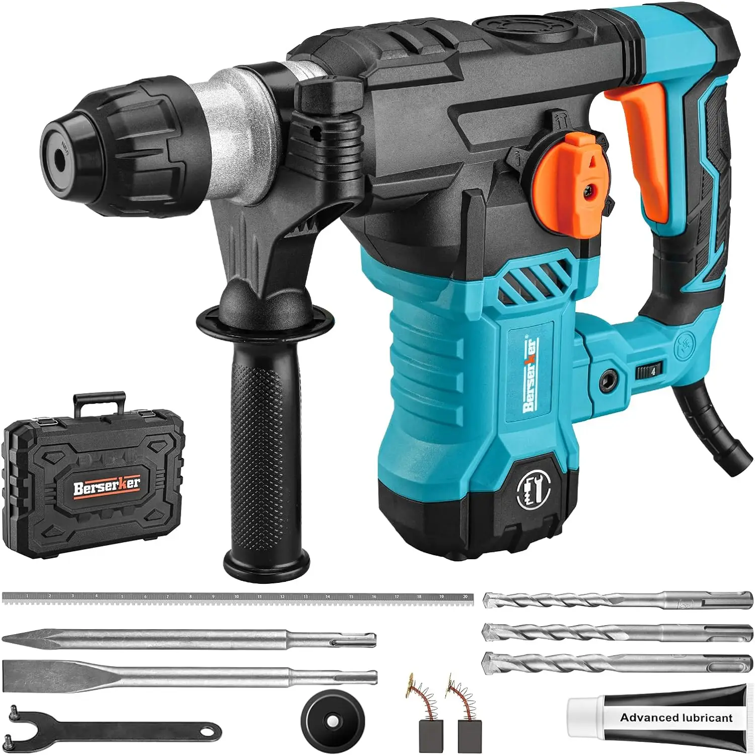 

1-1/4" SDS-Plus Rotary Hammer Drill with Vibration Control Safety Clutch 12.5 Amp 4 Functions Corded Rotomartillo