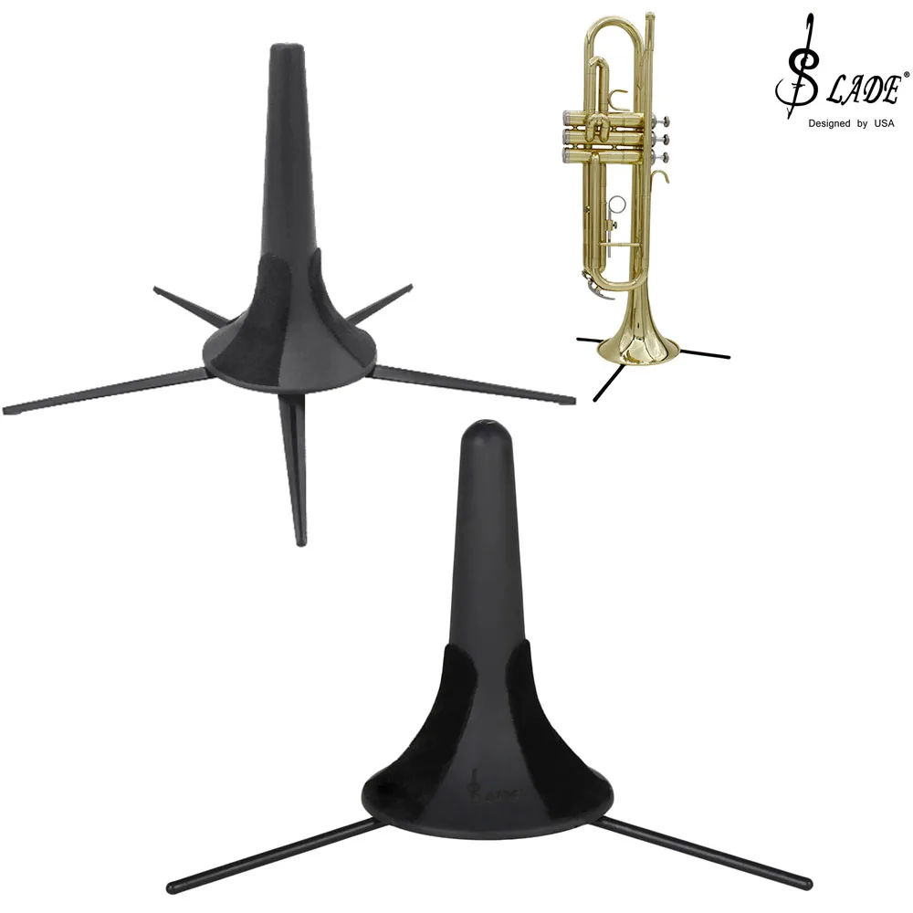 

SLADE Black Trumpet Stand Foldable ABS Metal Trumpet Holder with 3/5 Removable Legs Portable Bracket Brass Instrument Accessory