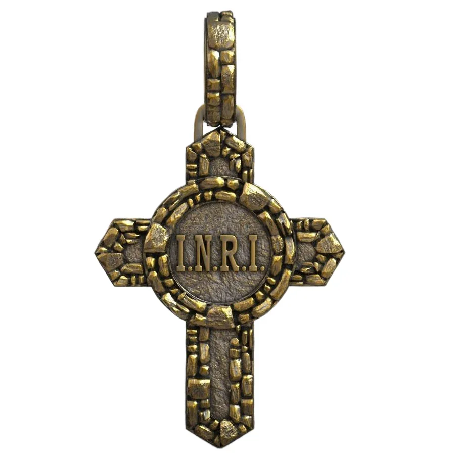 20g Crucifix Jesus Cross Catholic Medal Saint Benedict Gold Pendant  Customized 925 Solid Sterling Silver Pendant Punk Hollow