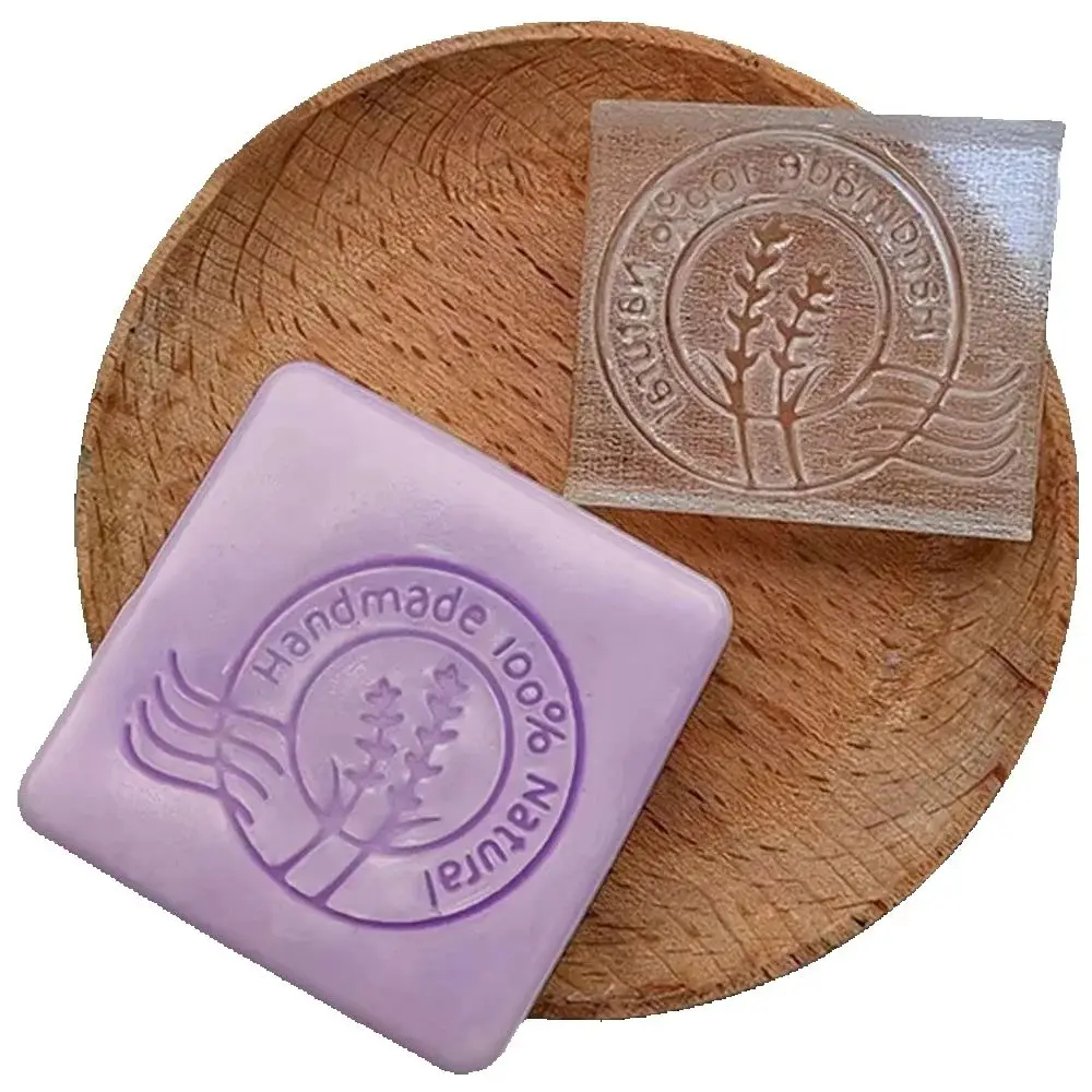 Lavender Acrylic Seal Crystal Transparent Natural Handmade Soap Stamp Handicrafts Chapter Statioery Household Supplies