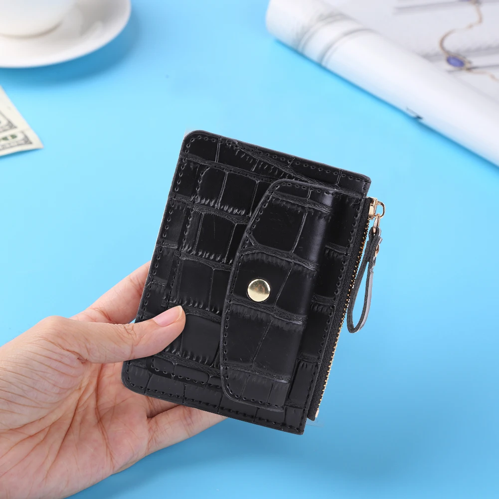 Women Small Coin Purse Multi-Slot Fashion Short Wallet Solid Color Casual Money Wallet Daily Bag for Ladies