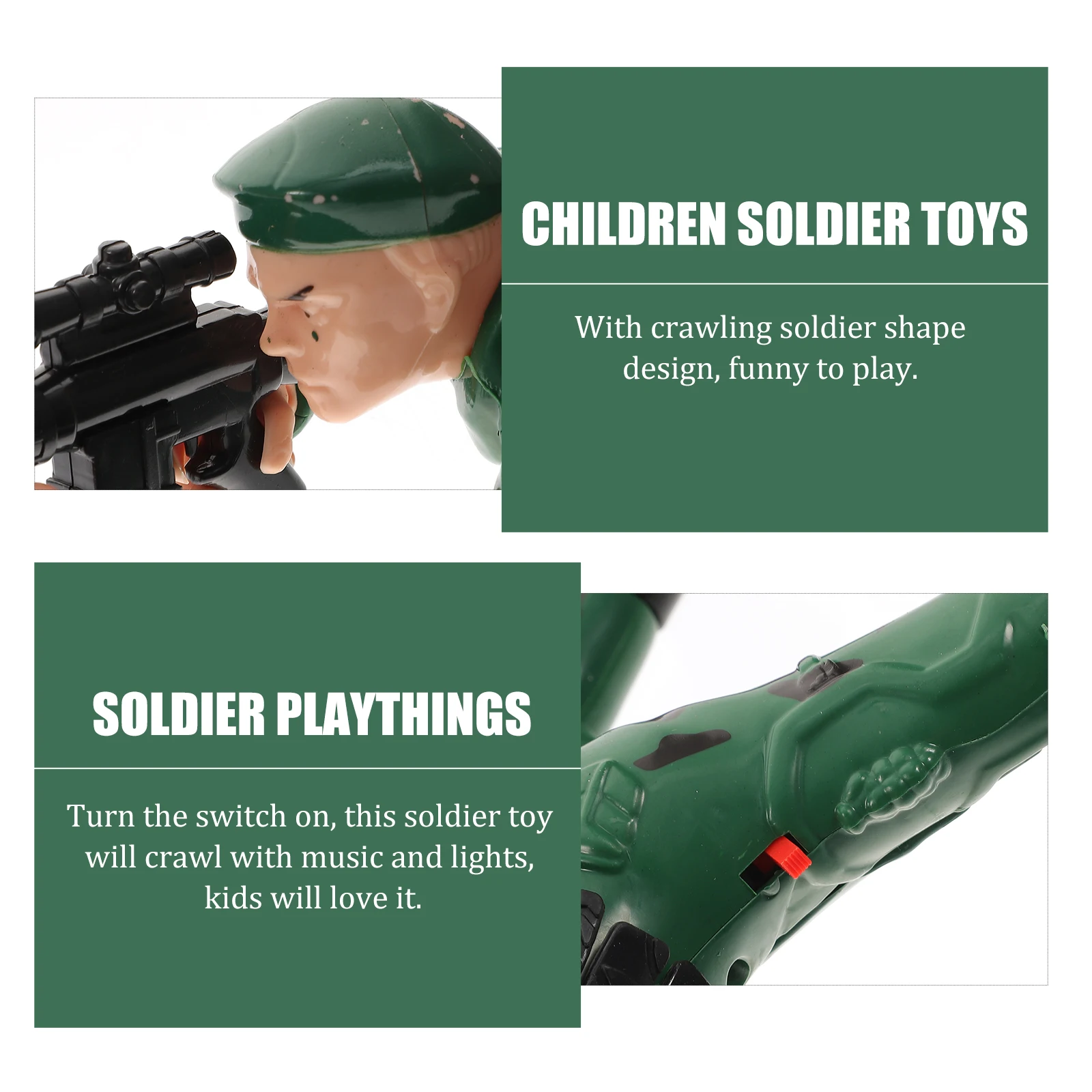 

2pcs Crawling Soldier Toys Figurines Kids Boys Army Action Plastic Baby Plaything Toddler Development Aid Mini
