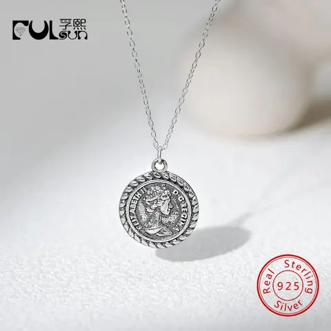 Silver coin necklace-AliExpress