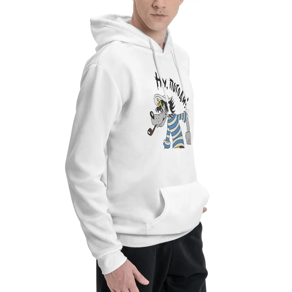 Nu Pogodi Hase Wolf Wodka Russland Russia Putin CCCP Sowjet Jumpers Hoodies Funny anime Nu, Pogodi! Casual Hooded for men