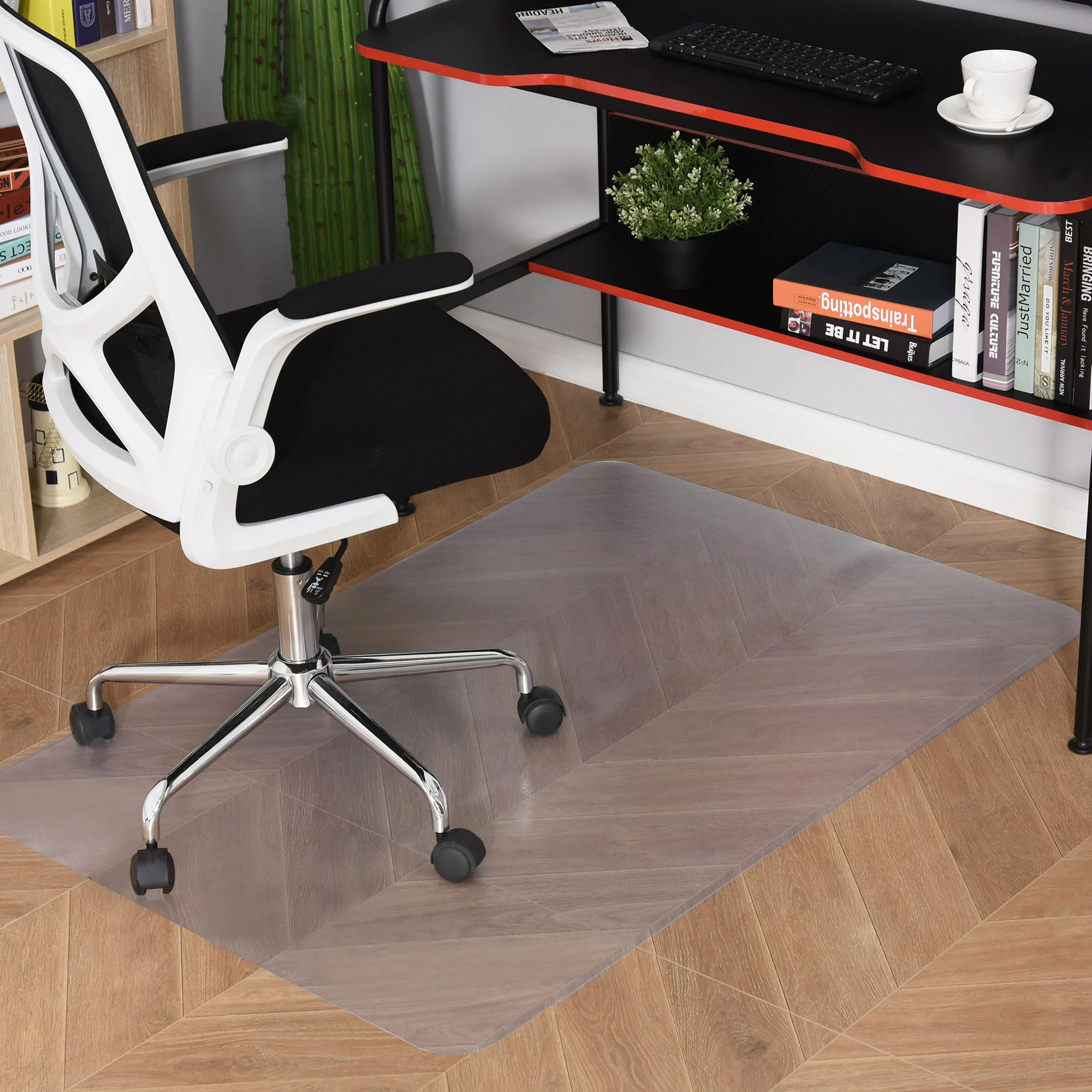 Homcom Bureaustoel Vloermat 90 X 120 Cm, Antislip en Krasbestendig, Beschermt Stoelwielen