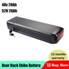 리어 랙 배터리, 팻 타이어, 듀얼 모터, 750W, 아리엘 라이더 페달, 그리즐리 전기 AWD III, 52V, 20Ah, 48V, 20Ah 1